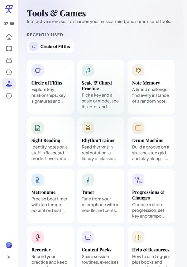 Tools and games grid